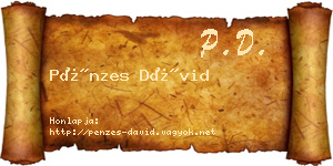 Pénzes Dávid névjegykártya